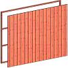 Wandmodule C sponningplank verticaal 2760x2200mm onbehandeld