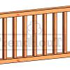 Veranda spijlen 2230x700mm onbehandeld hekwerk H
