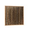 Bamboescherm van zwarte bamboestokken in douglas frame, 186 x 186 cm.