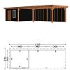Buitenverblijf Siena 11150x4150x2500mm (bxdxh)