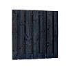 Douglas fijnbezaagd plankenscherm 15-planks 19 mm, 180 x 180 cm, zwart gedompeld.