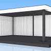 Buitenverblijf Verona model rechts 4000x4000x2500mm (bxdxh)