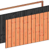 Wandmodule D sponningplanken 2230x1170mm zwart