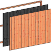 Wandmodule K sponningplanken 2230x1560mm zwart