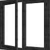 Steel Look vleugelraam dubbel zwart (diverse maten)