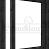 Douglas Steel Look vleugelraam enkel 754x905mm rechtsdraaiend zwart - module 01
