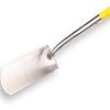 Spade gepolijst, met Fiberglas T-steel 80 cm. Totale lengte 115 cm.