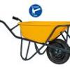 Kruiwagen HDPE 90 L stratenmakers geel