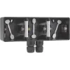 Hydro opbouwdoos 3V horizontaal + 2 M20 ingang + wartel zwart type 761-84952