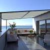 Elektrische zonwering met rits op staanders P550 400x450 cm (bxd) Incl. afstandsbediening type I.O.