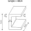 U-element 40x40x50 (bxdxh) zwart