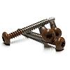 RVS schroef met gekleurde top voor NTW Castellation PRO, set a 50 stuks incl. bit, Teak.