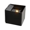 Tolosa | vierkant zwart wandlamp | up & down | warmwit | 2 x 4 watt | dimbaar | OutdoorPro+ | 12 vol