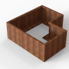 Bloembak corten Module+ L-vorm 90x450x270x28 cm