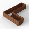 Bloembak corten Module+ L-vorm 90x210x210x42 cm
