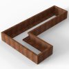 Bloembak corten Module+ L-vorm 60x420x150x56 cm