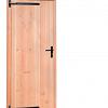 Douglas dichte enkele deur 90x201 cm, linksdraaiend, zwarte hengen, zwart beslag, onbehandeld.