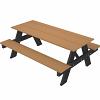 NewTechWood picknicktafel met zwart onderstel, bladmaat 180 x 70 cm, Teak