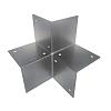Houtverbinding driewegbalken hoekopening 115x115mm - zwart gepoedercoat