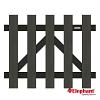 Composiet antraciet tuinpoort 100x80cm (incl. poortbeslag)