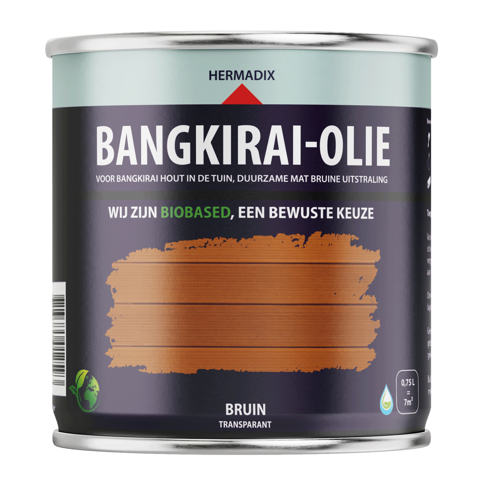 bangkirai olie bruin 750ml front klein 