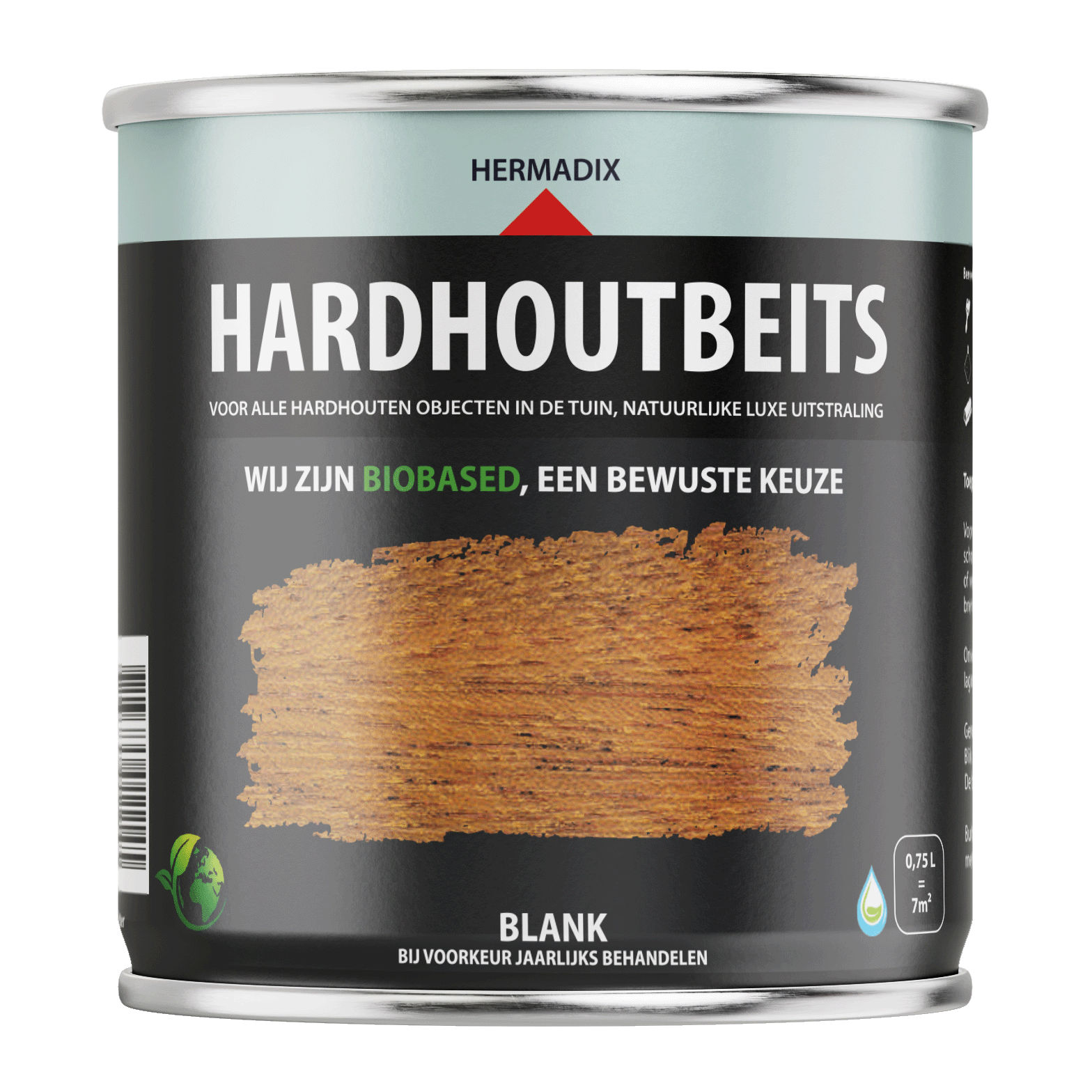 hardhoutbeits blank 750ml front klein 