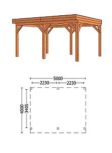Buitenverblijf Mensa 5000x4000x2600mm (bxdxh)