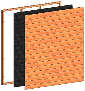 Wandmodule H potdekselplanken 2230x2200mm zwart