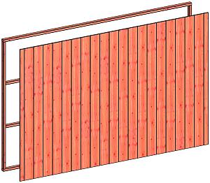 Wandmodule E sponningplank verticaal 3405x2200mm onbehandeld