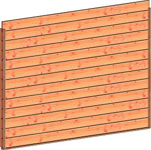 Wandmodule E blokhut profielplank 3405x2200mm onbehandeld