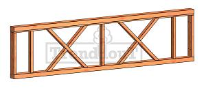 Veranda kruis 2760x700mm onbehandeld hekwerk C