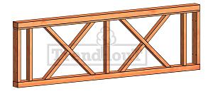 Veranda kruis 2230x700mm onbehandeld hekwerk H