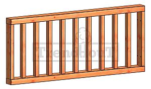 Veranda spijlen 1630x700mm onbehandeld hekwerk B