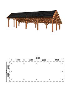 Kapschuur De Hoeve XL 12170x4400x3750mm (bxdxh)