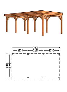 Buitenverblijf Mensa 7400x4000x2600mm (bxdxh)