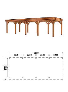 Buitenverblijf Mensa 9800x4000x2600mm (bxdxh)