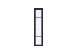 Vuren Vast raam Prestige, 50x209 cm, zwart gecoat