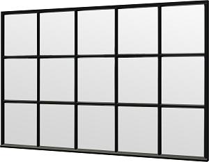 Steel look raam zwart 3405x2200mm module E-03