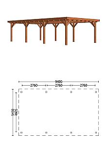 Buitenverblijf Toscane 9400x5450x2600mm (bxdxh)