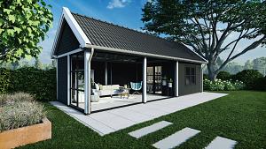 Buitenverblijf Zadeldak XL 7700x4400x4250mm (bxdxh)