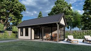 Buitenverblijf Zadeldak XL 9260x3800x3950mm (bxdxh)