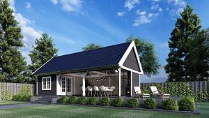Buitenverblijf Zadeldak XXL 12500x7000x5350mm (bxdxh)