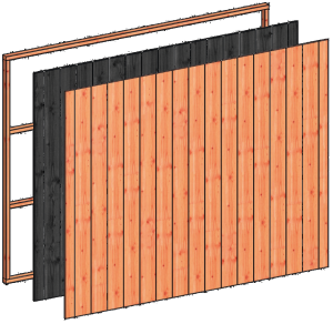 Wandmodule C sponningplanken 2760x2200mm zwart