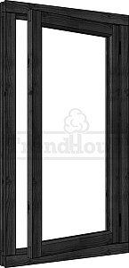 Douglas Steel Look vleugelraam enkel 674x1296mm rechtsdraaiend zwart - module 01