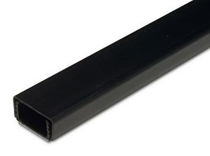 Kliklijst 20x10/15 zwart+tape 2meter RAL9004