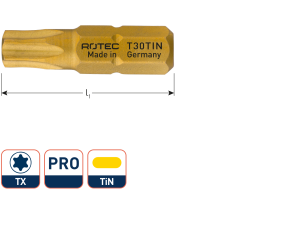 PRO Schroefbit Torx T30 L=25 TiN-gecoat (2 st per set)