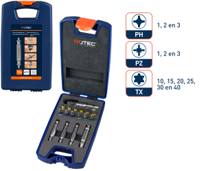 OPTI Schroefverwijder- bit- set 17-delig