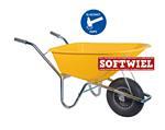 Bouwkruiwagen Basic HDPE 100 L geel softwiel