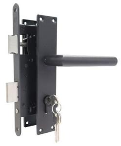 Set voor tuindeuren zwart met dichte plaat