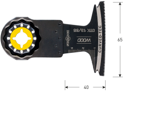 OTK 13/65 Starlock invalzaagblad Hout 65x40 (1 st per set)